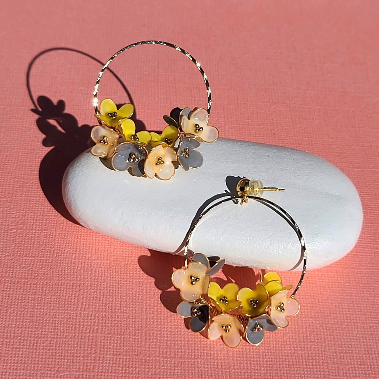 Flower Hoop Earrings