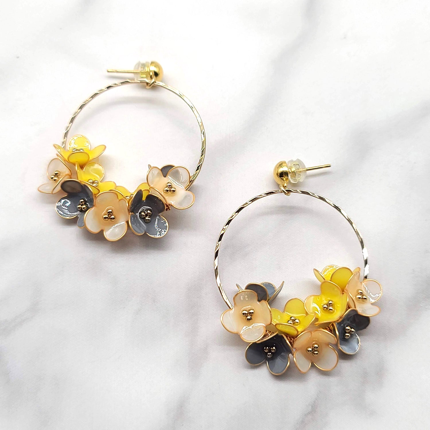 Flower Hoop Earrings