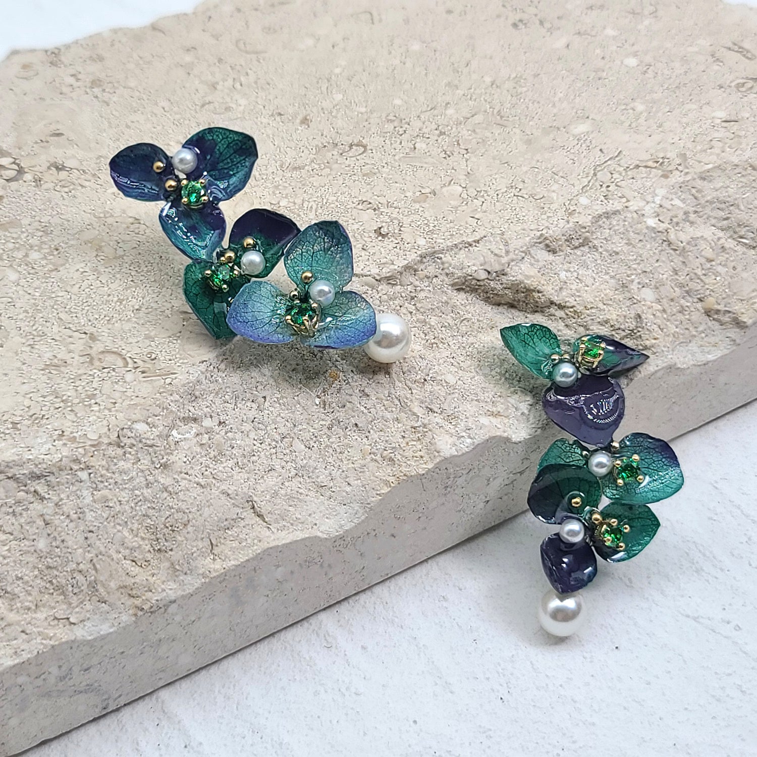 Real Flower Ear Cuffs