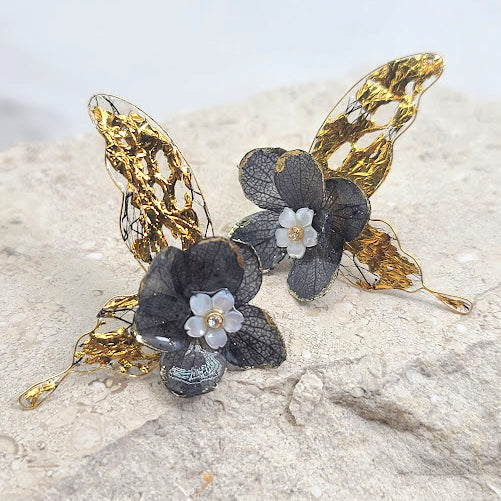 Gold Leaf Butterfly Wing Earrings