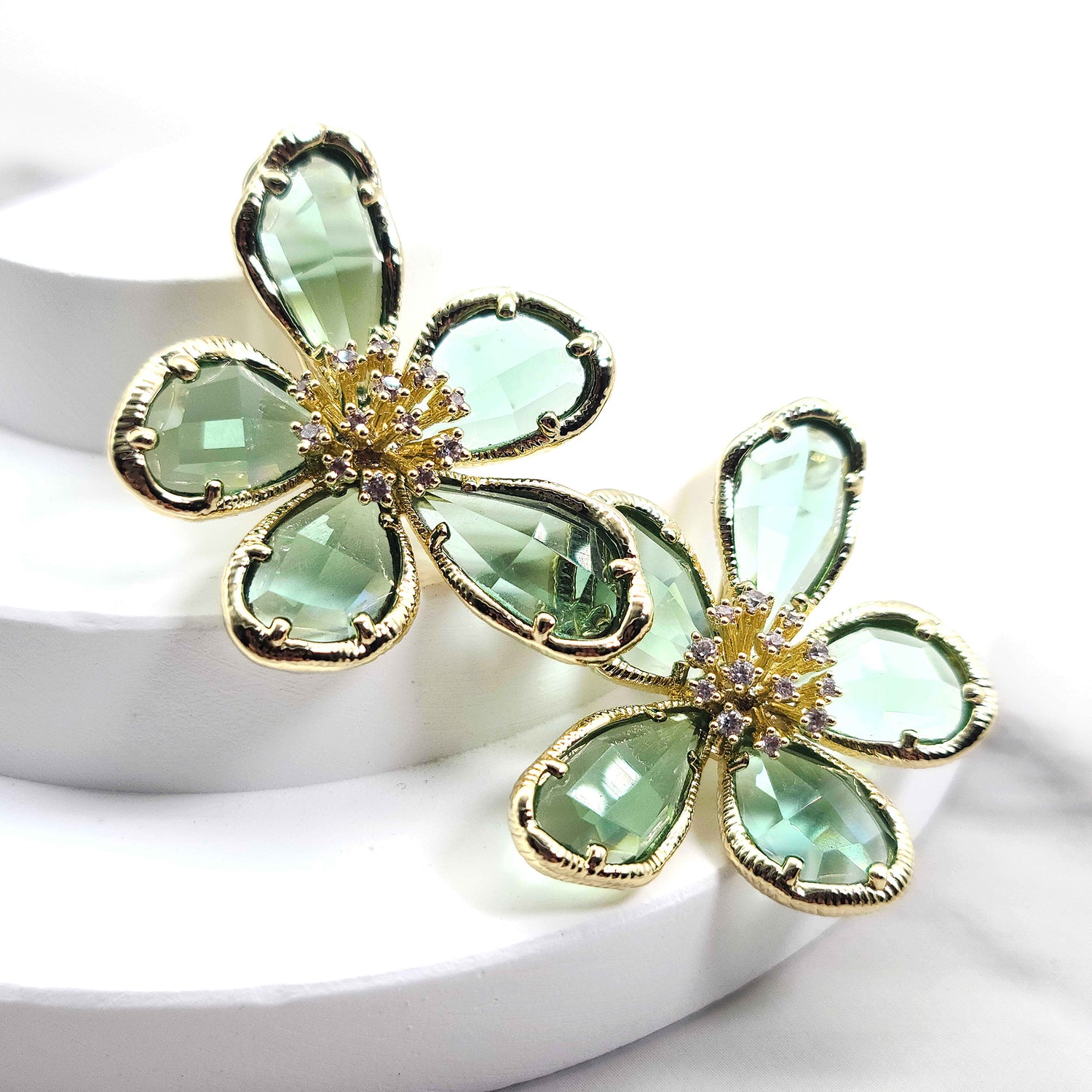 Boho Crystal Flower Earrings
