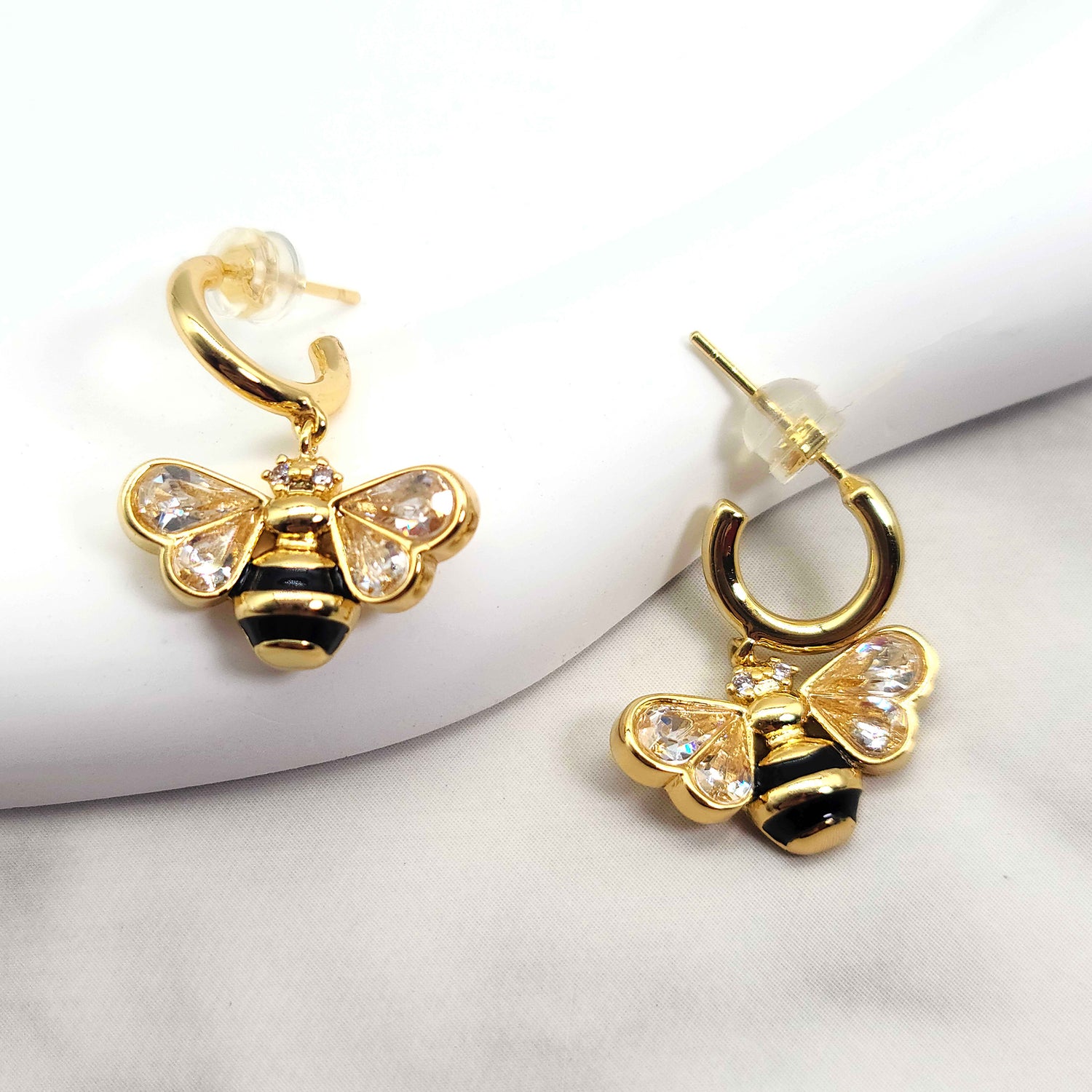 Huggie Earrings Bee Dangle Drop Earrings