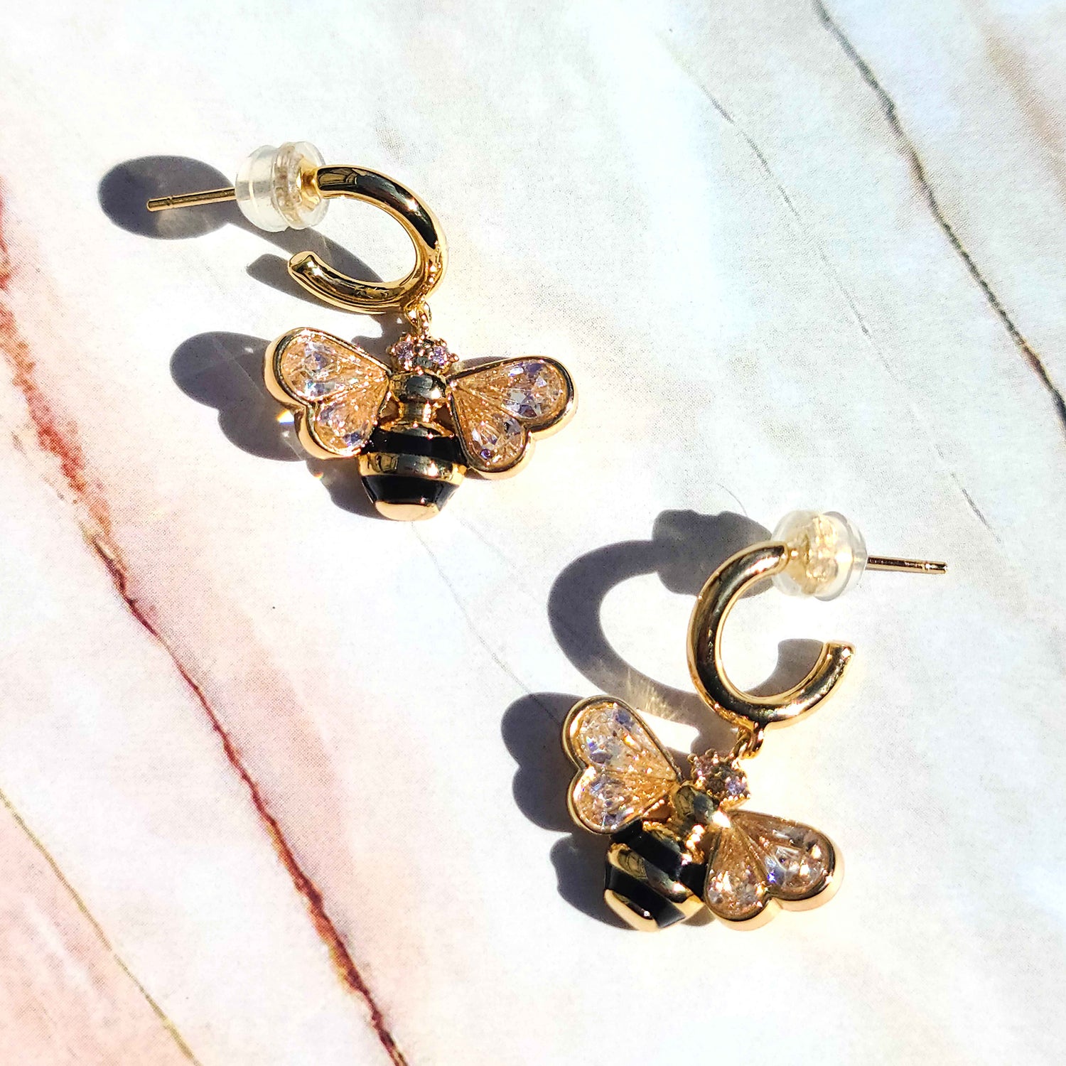 Huggie Earrings Bee Dangle Drop Earrings